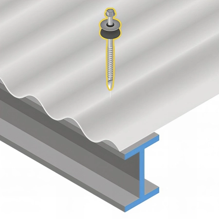 100 Vis étanches pour fibres-ciment D. 6,3 mm L. 110 mm FIBROTOP-P TH8 pour l'IPN