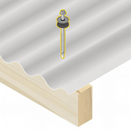 100 Vis étanches pour fibres-ciment INOX D. 6,5 mm L. 130 mm FIBROTOP-W TH8 pour le bois