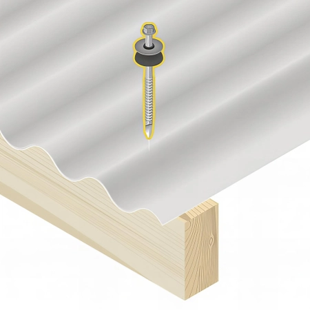 100 Vis étanches pour fibres-ciment INOX D. 6,5 mm L. 130 mm FIBROTOP-W TH8 pour le bois