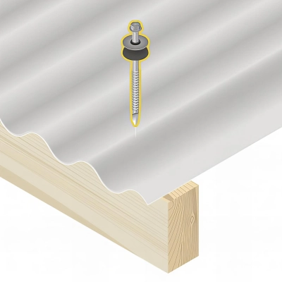 100 Vis étanches pour fibres-ciment D. 6,5 mm L. 130 mm FIBROTOP-W TH8 pour le bois 2