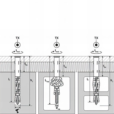 10 chevilles longues expansion nylon - vis tête fraisée T40, acier zingué - 10 x 240 mm 2