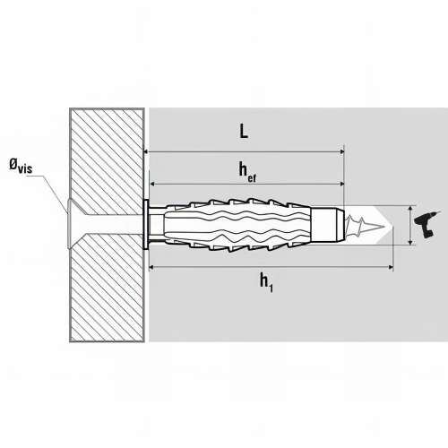 100 chevilles Galaxy quadruple expansion nylon - 8 x 40 mm