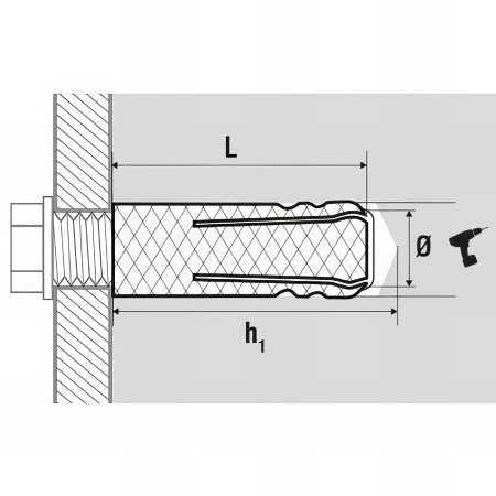 100 chevilles laiton D. M7 - L. 25 mm