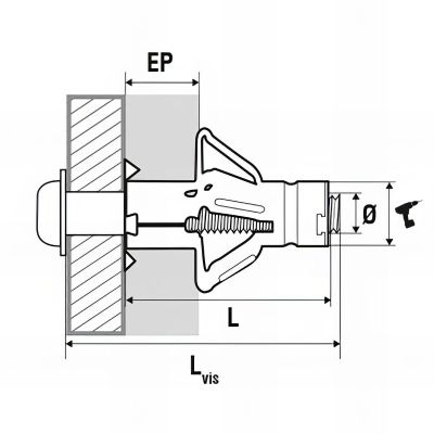 50 chevilles à expansion corps creux sans vis, acier zingué - M8 x 66 mm - Mbox 2
