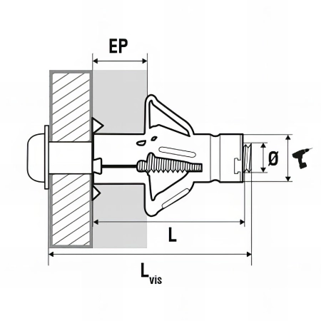 50 chevilles à expansion corps creux sans vis, acier zingué - M8 x 53 mm - Mbox