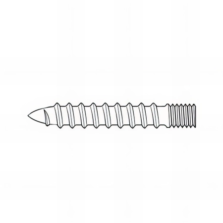 100 pattes à vis bois - sans collerette, zingué blanc - M8 x 40 mm