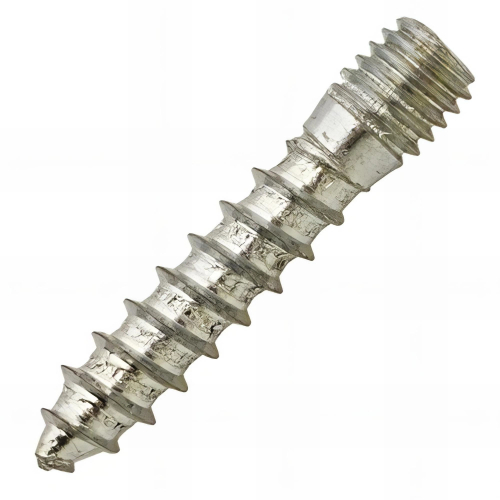50 pattes à vis bois - sans collerette, zingué blanc - M8 x 50 mm