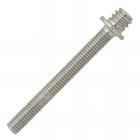 100 pattes vis métaux avec collerette, zingué blanc - M7 x 150 mm - M4 x 40 mm