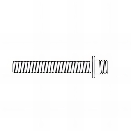 100 pattes à vis métaux avec collerette, zingué blanc - M7 x 150 mm - M5 x 40 mm