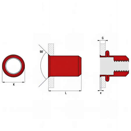 500 écrous cylindriques acier - tête réduite - M4 x 10,0 mm