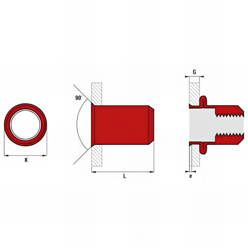 500 écrous cylindriques acier - tête réduite - M5 x 11,5 mm