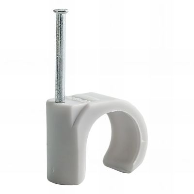 100 attaches de câble à clouer - gris - D. 10-14 mm