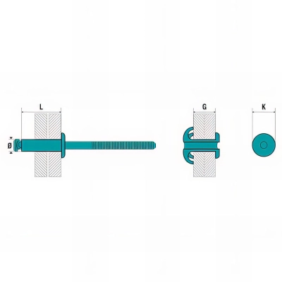 1000 rivets éclaté inox A2/inox A2 - Tête plate - 4 x 13 mm 2