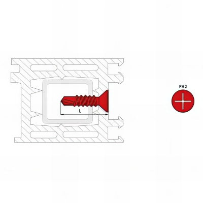 1000 vis PVC fore autoperceuses, tête fraisée PH2, zingué blanc - 3.9 x 13 mm 2
