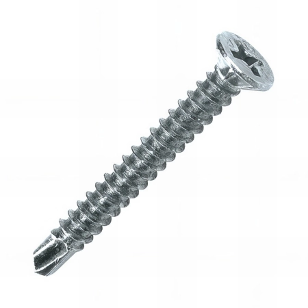 1000 vis PVC fore autoperceuses, tête fraisée PH2, zingué blanc - 3.9 x 32 mm