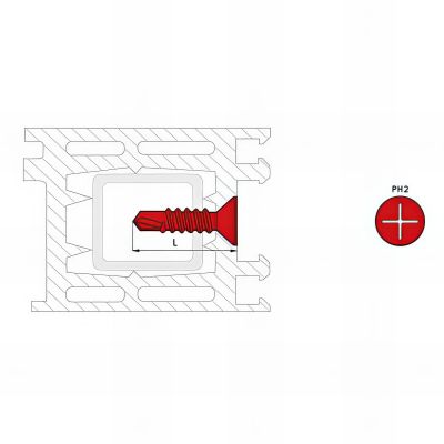 1000 vis PVC fore autoperceuses, tête fraisée PH2, zingué blanc - 3.9 x 32 mm 2