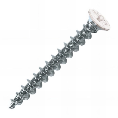 1000 vis PVC plast tête fraisée PH2, laquée blanc - 4.2 x 20 mm