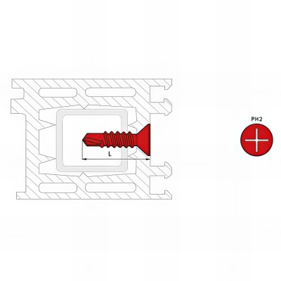 1000 vis PVC plast tête fraisée PH2, laquée blanc - 4.2 x 30 mm 2