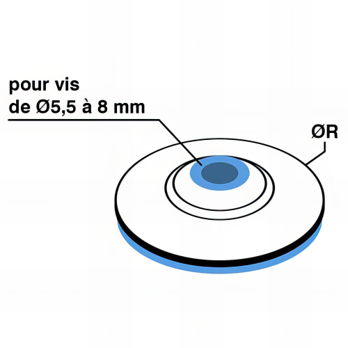 100 Coupelles de répartition D. 25 mm Alu/EPDM pour fixation des costières et faîtières SATURNO - RAL 7016