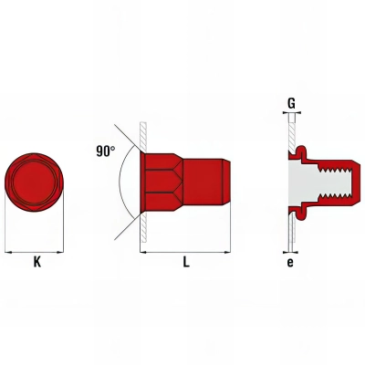 250 écrous semi-hexagonal borgne acier tête réduite - M8 - 35 mm 2