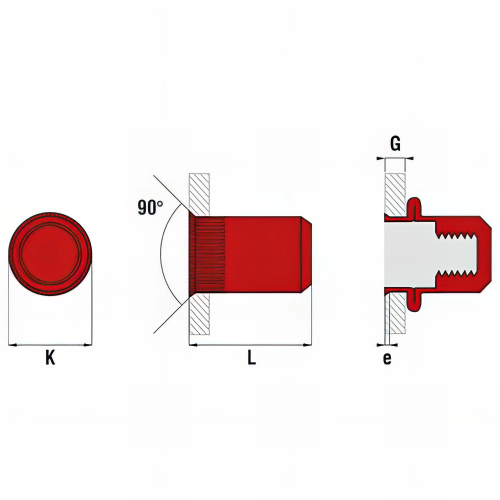 500 écrous cylindrique borgne acier - tête réduite - M6 - 30 mm