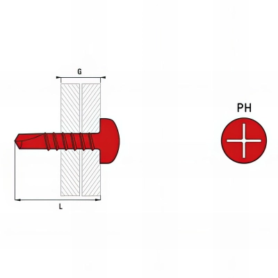6 Blisters de 50 vis autoperceuses acier zingué blanc - tête cylindrique - PH2 - 3.9 x 25 mm 2