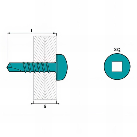 500 vis autoperceuses - tête cylindrique inox - SQ2 - 4.2 x 16 mm