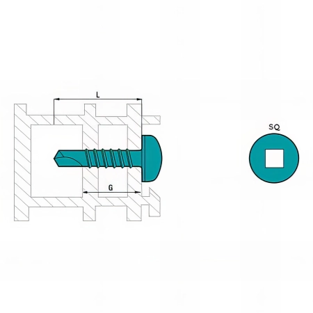 500 vis autoperceuses - tête cylindrique, inox A2 - SQ2 - 3.9 x 38 mm