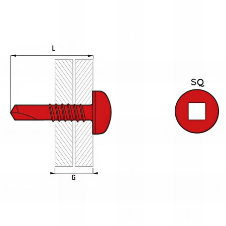6 Blisters de 100 vis autoperceuses acier zingué blanc - tête cylindrique - SQ1 - 3.5 x 19 mm