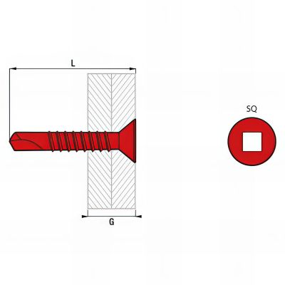 500 vis autoperceuses, tête fraisée, acier zingué blanc - 4.8 x 16 mm 2