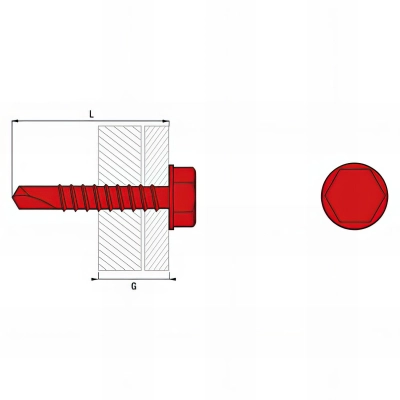 250 vis autoperceuses - tête hexagonale pointe longue, acier zingué blanc - empreinte 8 - 5.5 x 38 mm 2