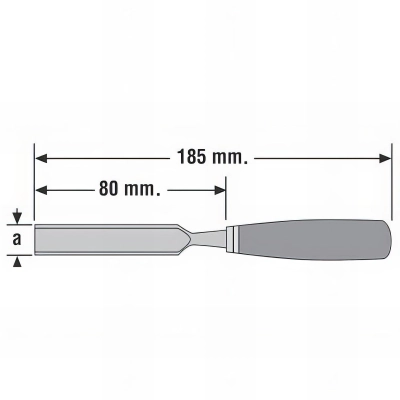 Gouge droite de sculpteur Largeur 9 mm Chrome Vanadium manche bois - Mod. 746-A 2