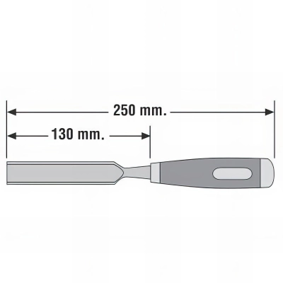 Gouge biseau extérieur Largeur 10 mm Chrome Vanadium manche bi-matière - Mod. 710-P 2