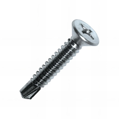 6 Blisters de 50 vis autoperceuses, tête fraisée, acier zingué blanc - PH2 - 3.9 x 25 mm