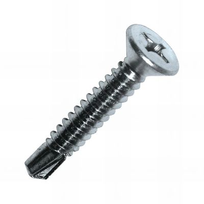 6 Blisters de 50 vis autoperceuses, tête fraisée, acier zingué blanc - PH2 - 3.9 x 38 mm