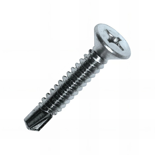 6 Blisters de 50 vis autoperceuses, tête fraisée, acier zingué blanc - PH2 - 4.2 x 32 mm