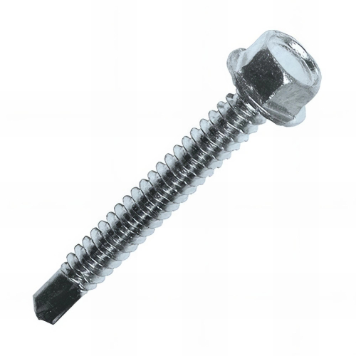 500 vis autoperceuses tête hexagonale, acier zingué blanc - empreinte 5.5 - 3.5 x 16 mm