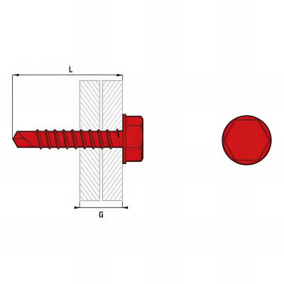 500 vis autoperceuses tête hexagonale, acier zingué blanc - empreinte 5.5 - 3.5 x 16 mm 2