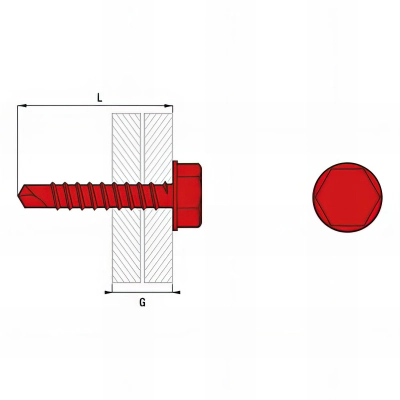 500 vis autoperceuses tête hexagonale, acier zingué blanc - empreinte 5.5 - 3.9 X 19 mm 2