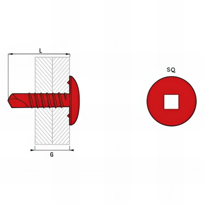 500 vis autoperceuses tête ronde large, acier zingué blanc, SQ2 - 4.8 x 16 mm 2