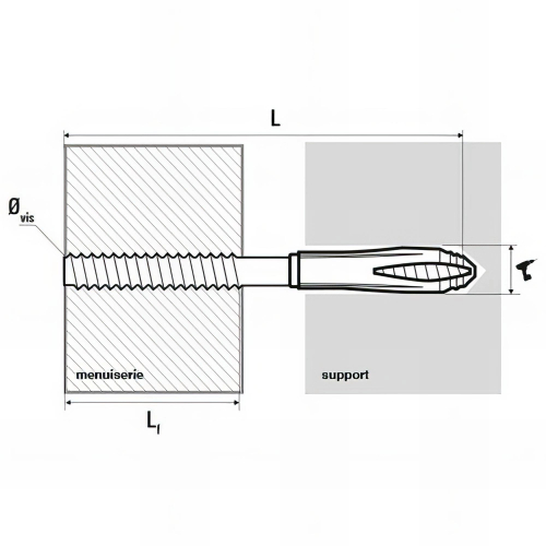 50 vis double filet de montage à distance spécial huisseries - 6 x 120 mm + cheville nylon - 8 x 65 mm