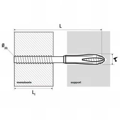 50 vis double filet de montage à distance spécial huisseries - 6 x 100 mm + cheville nylon - 8 x 65 mm et capuchon blanc 2