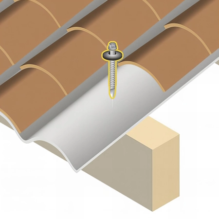 100 Vis étanches pour fibres-ciment D. 6,5 mm L. 130 mm TRADITOP-W TH8 pour le bois