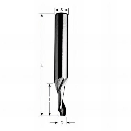 Fraise HM pour alu et PVC D. 10 x Lu. 32 x Lt. 80 x S. 10 mm - MFLS - FC103201