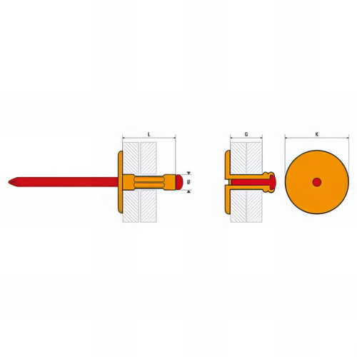 250 rivets aveugles multi-serrage aluminium/acier - tête extra large - 4.8 X 16 mm