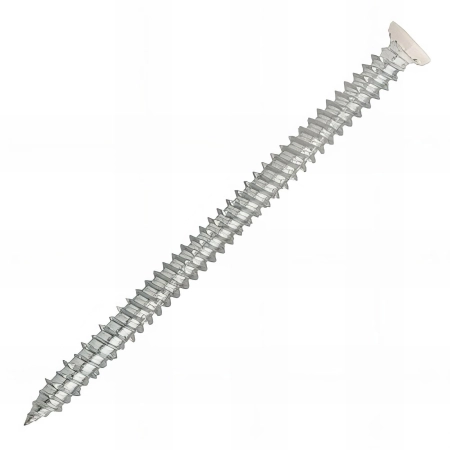 100 vis beton fixation directe huisserie, tête fraisée laquée blanc, TX30 - 7.5 x 132 mm
