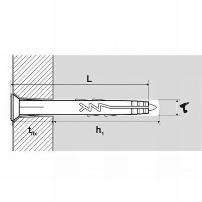 200 chevilles clou acier multi-matériaux à frapper, tête fraisée, nylon - 6 x 40 mm 2