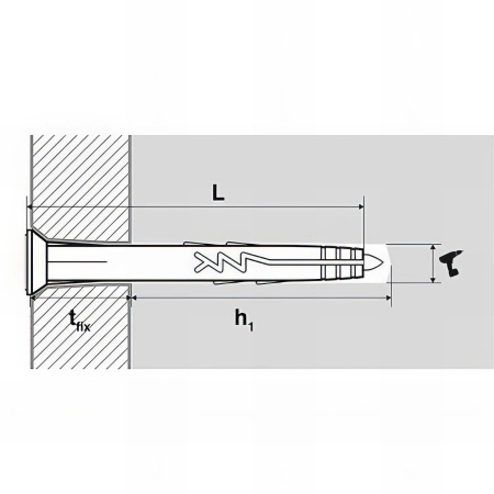 100 chevilles clou acier multi-matériaux à frapper, tête plate, nylon - 6 x 80 mm