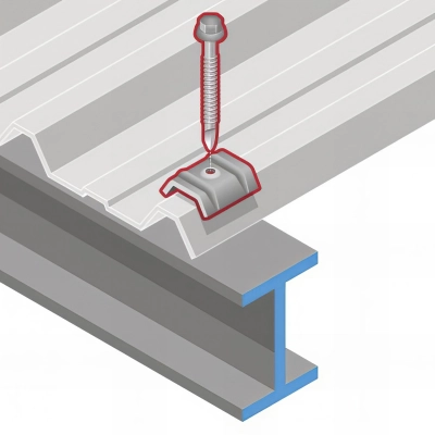 100 Vis pour bacs acier D. 5,5 mm L. 85 mm ZAMATOP-P TH12 pour l'IPN - RAL 7016 2