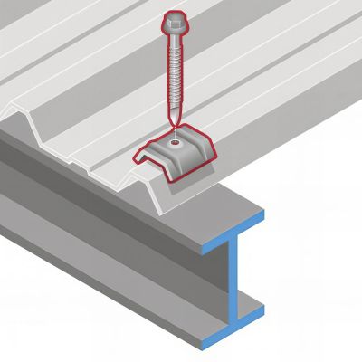 100 Vis pour bacs acier D. 6 mm L. 180 mm ZAMATOP-P TH12 pour l'IPN - RAL 7016 2